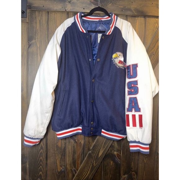 Vintage Steve & Barrys USA Eagle Varsity Bomber Letterman Jacket - Picture 1 of 9